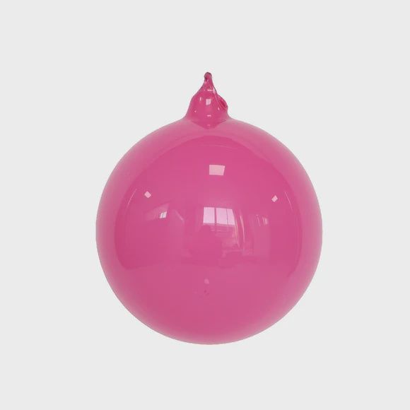 4" Milky Glass Ornament, Color: Rhubarb
