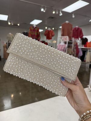 Faux Pearl Party Clutch