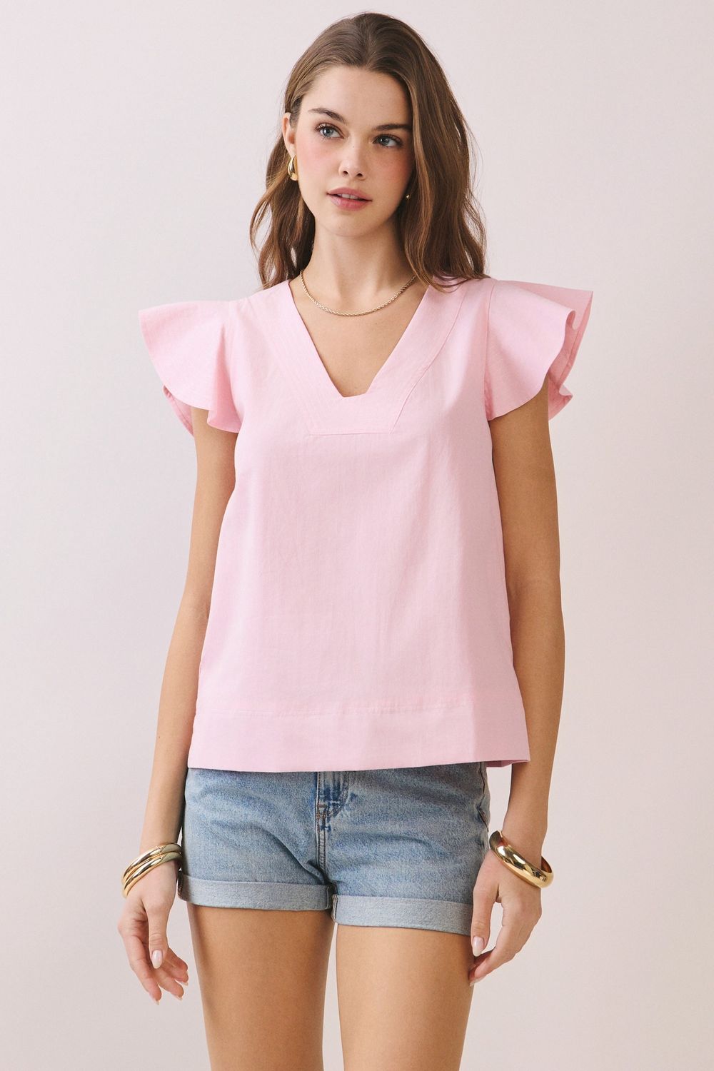 Randi Top, Color: Baby Pink, Size: Small