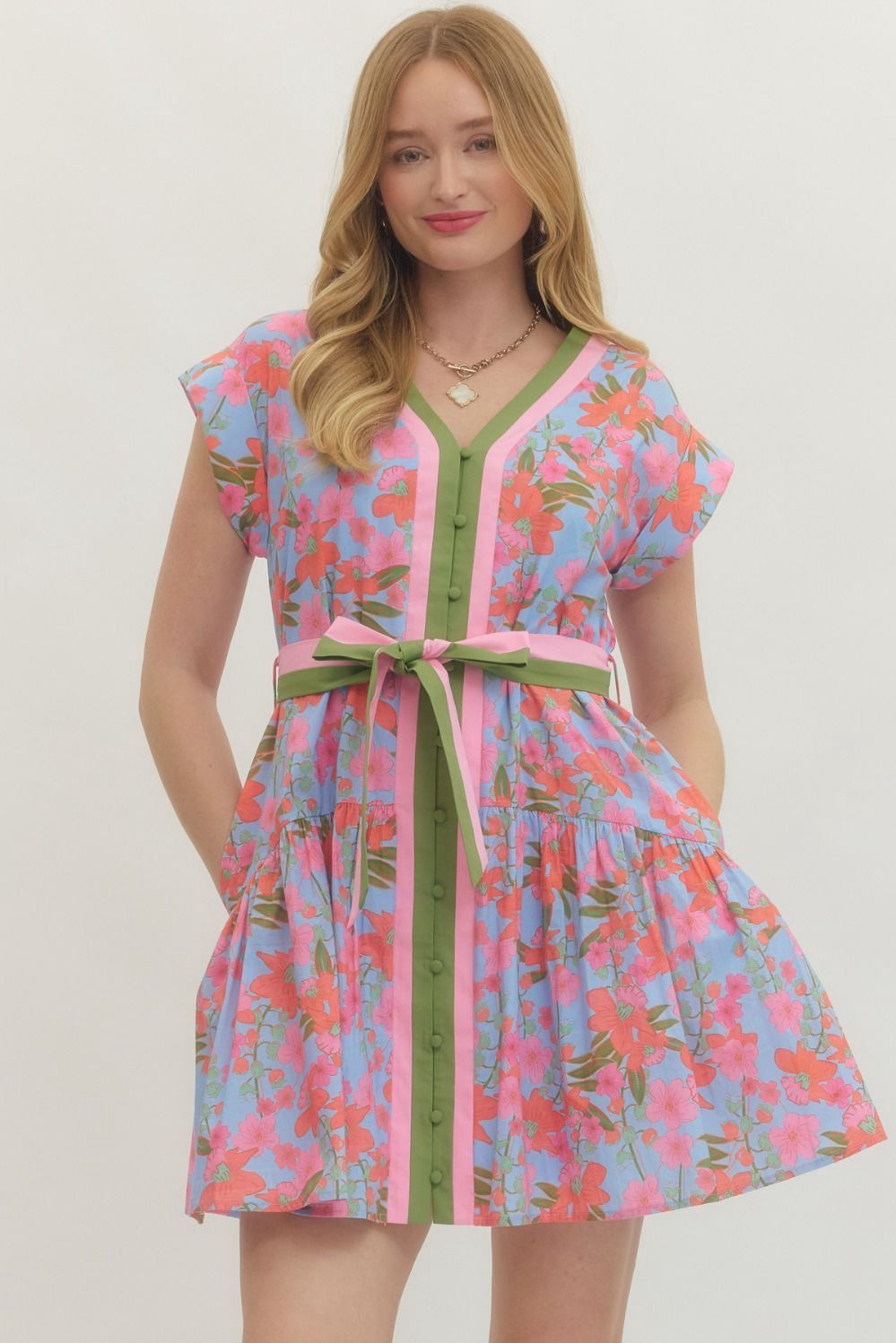 Amber Dress, Color: Blue, Size: Small