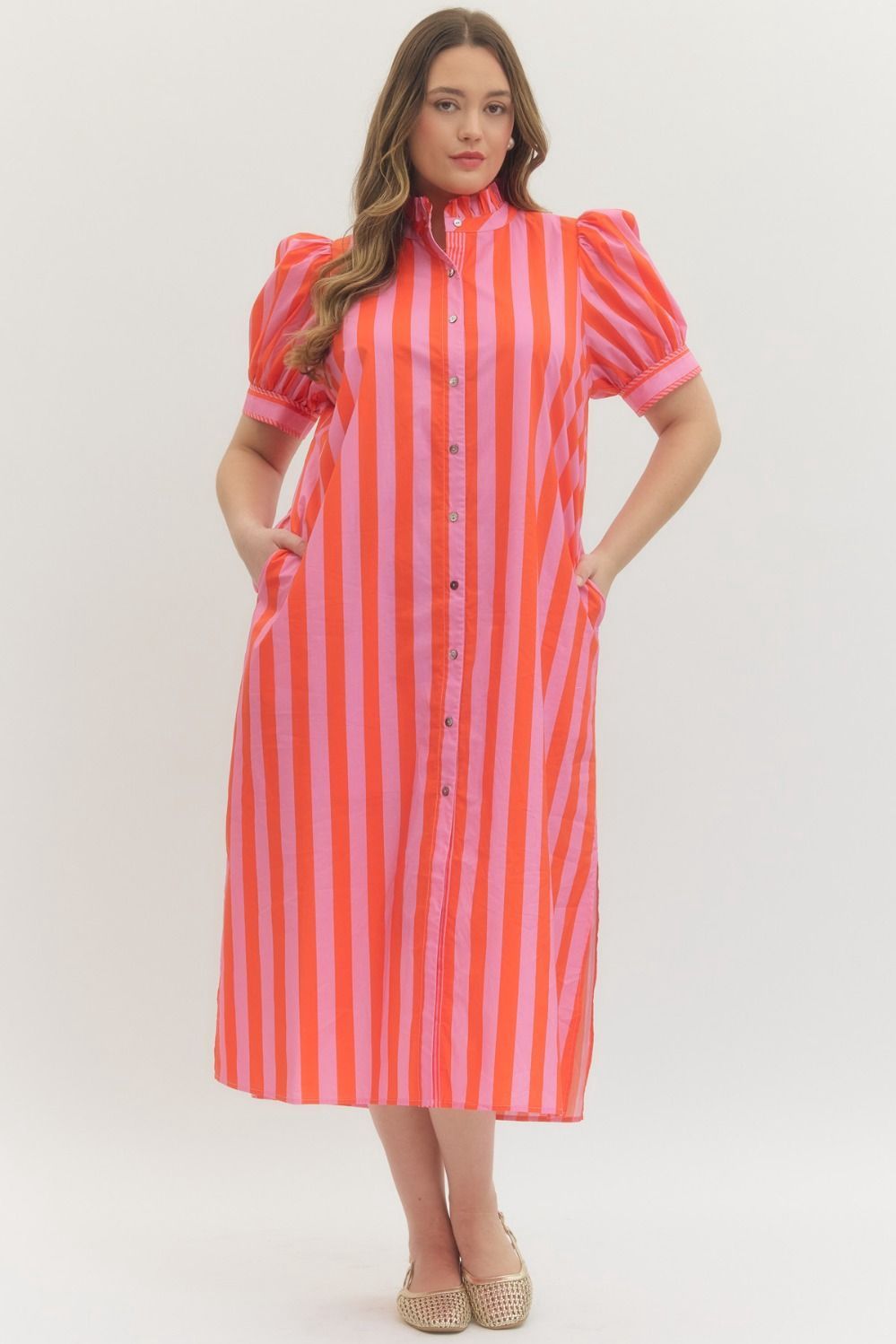 Amber Dress Plus, Color: Pink, Size: X