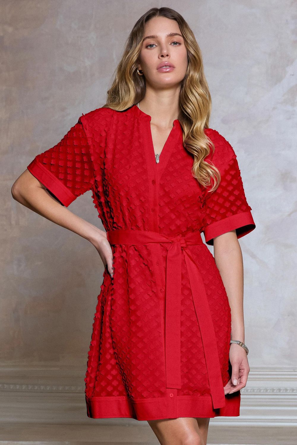 Florence Mini Dress, Color: Red, Size: XS
