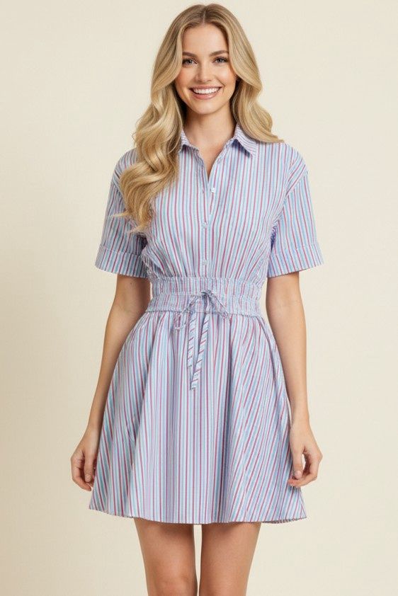 Rosita Dress, Color: Blue/Red, Size: Small