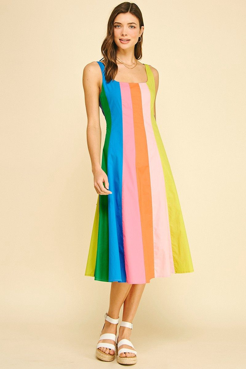 Tara Dress, Color: Multi Stripe, Size: Small