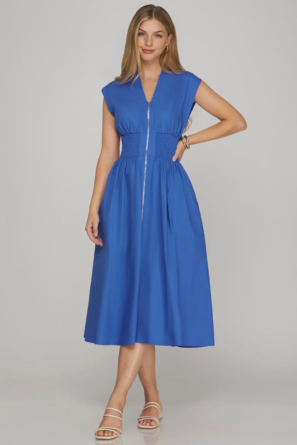 Rey Midi Dress, Color: Royal Blue, Size: Small