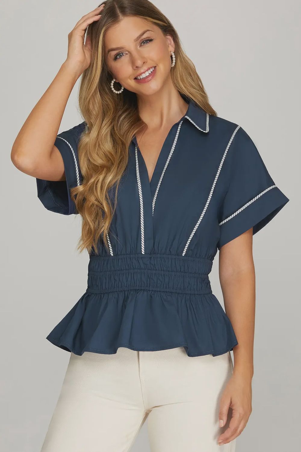 Lyra Top, Color: Navy, Size: Small