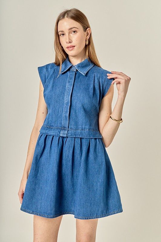 Lucy Mini Dress, Color: Denim, Size: XS