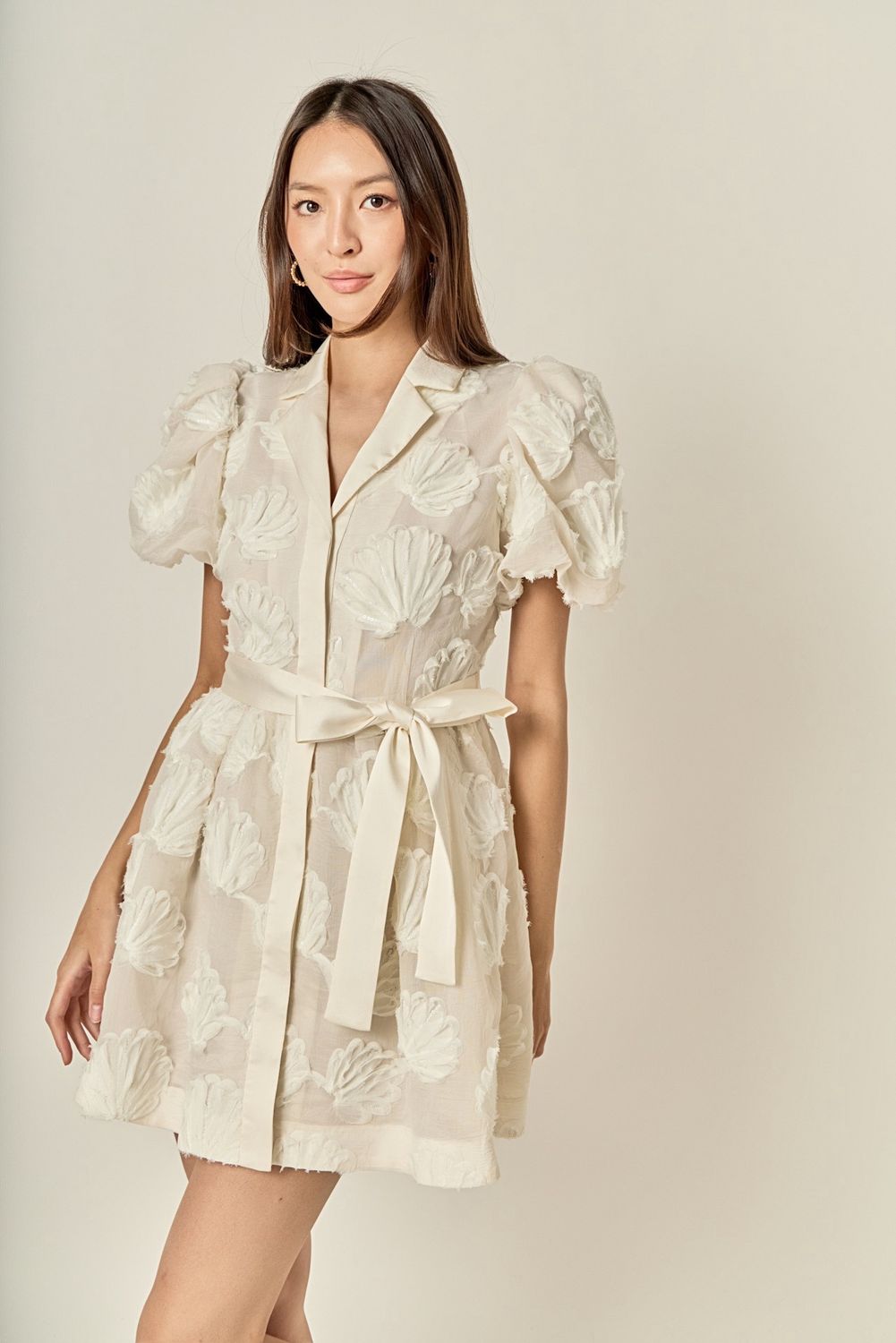 Aria Shirt Dress, Color: Off White, Size: XS