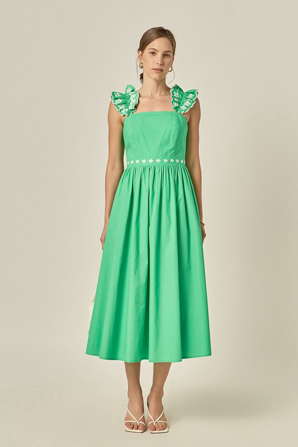Lucy Midi Dress, Color: Green, Size: XS
