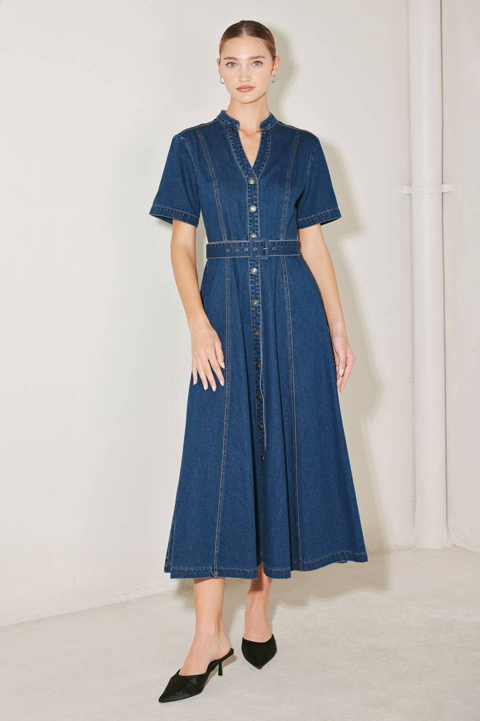 Shae Midi Dress, Color: Indigo, Size: Small