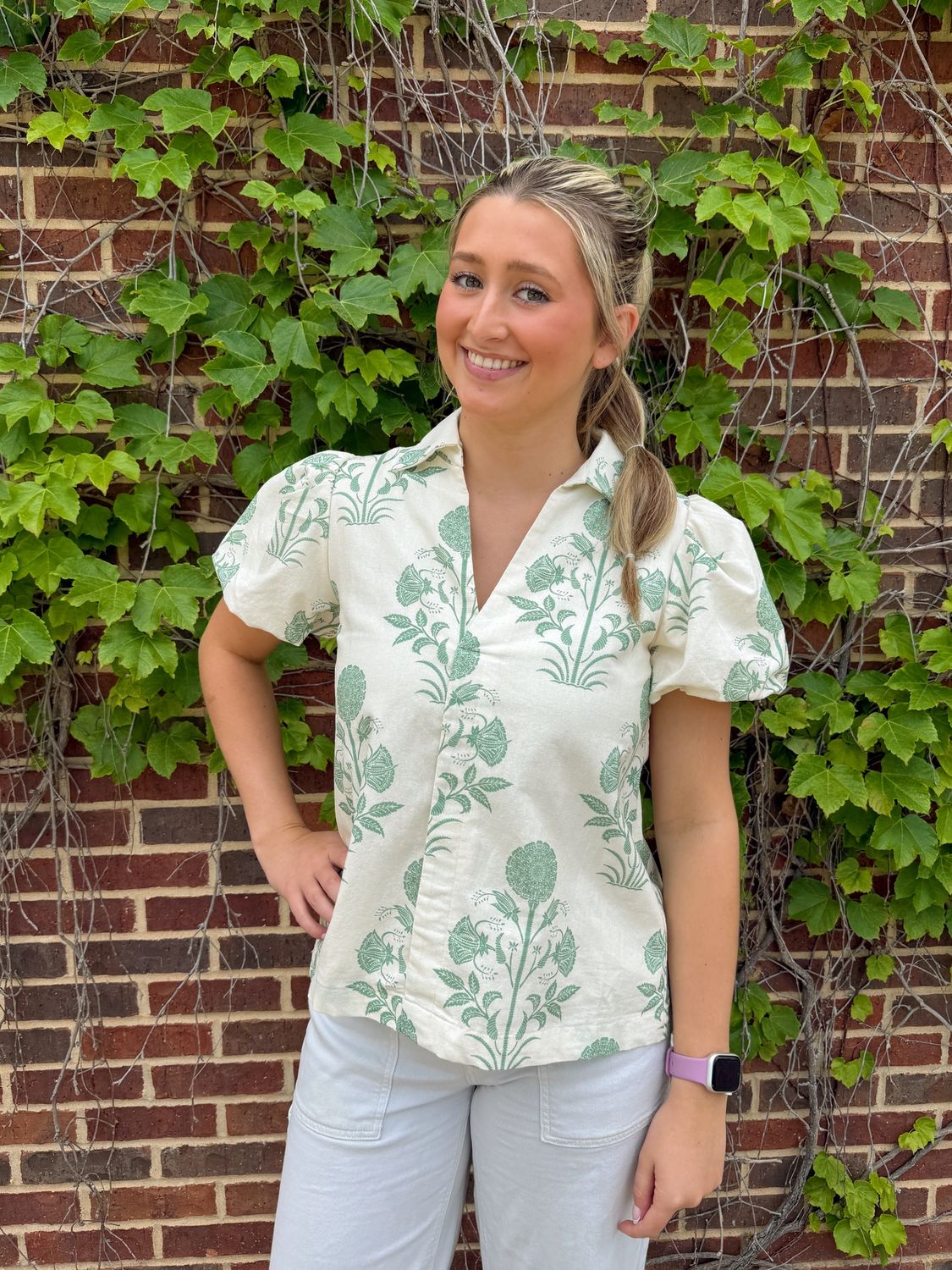 Samantha Top, Color: Green, Size: Small