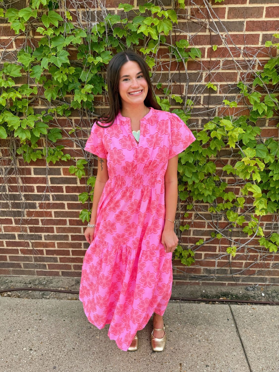 Clip Daisy Dress, Color: Pink, Size: Small