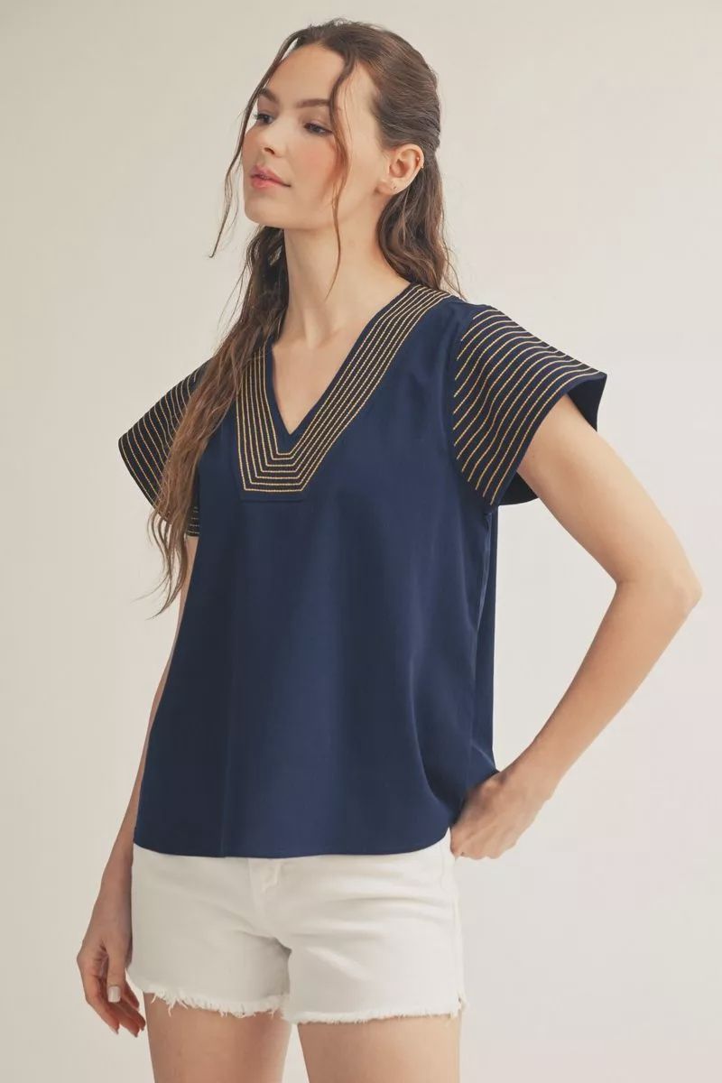 Geneva Top, Color: Navy, Size: Small
