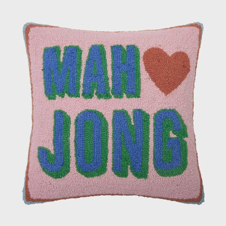 Mah Jong Embroidered Pillow
