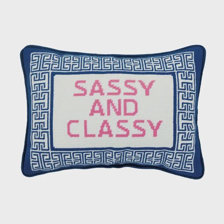 Sassy and Classy Embroidered Pillow