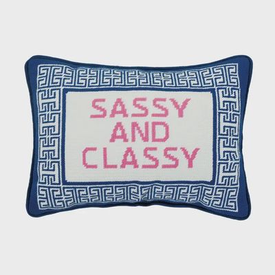 Sassy and Classy Embroidered Pillow