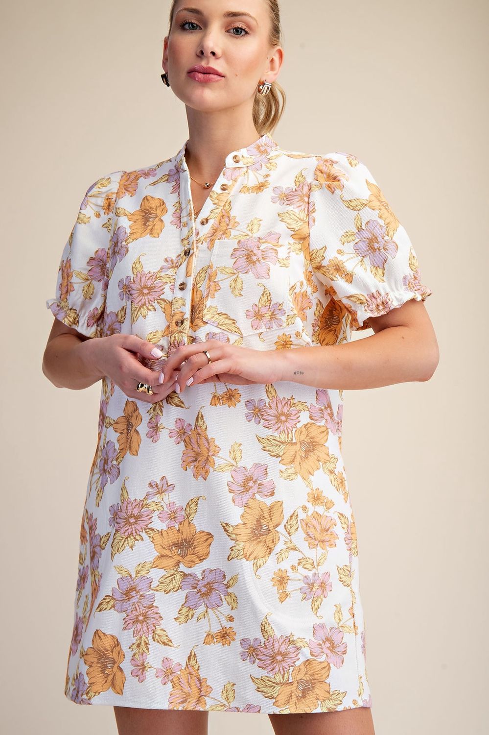 Nancy Mini Dress, Color: Pink/Orange, Size: Small