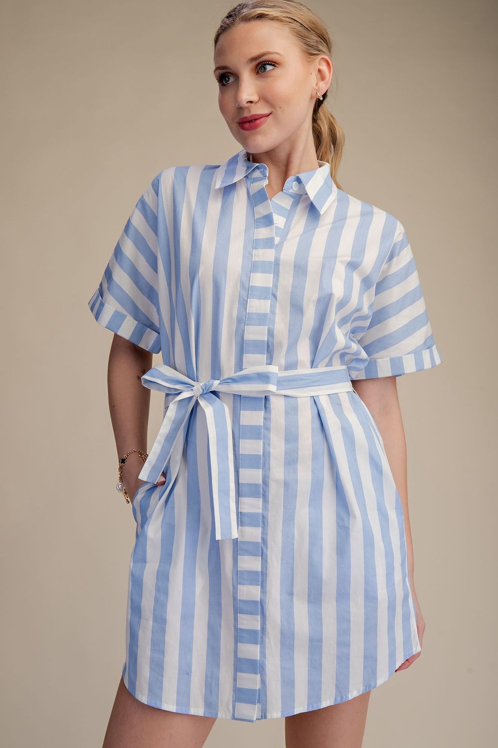 Pauline Mini Dress, Color: Sky, Size: Small