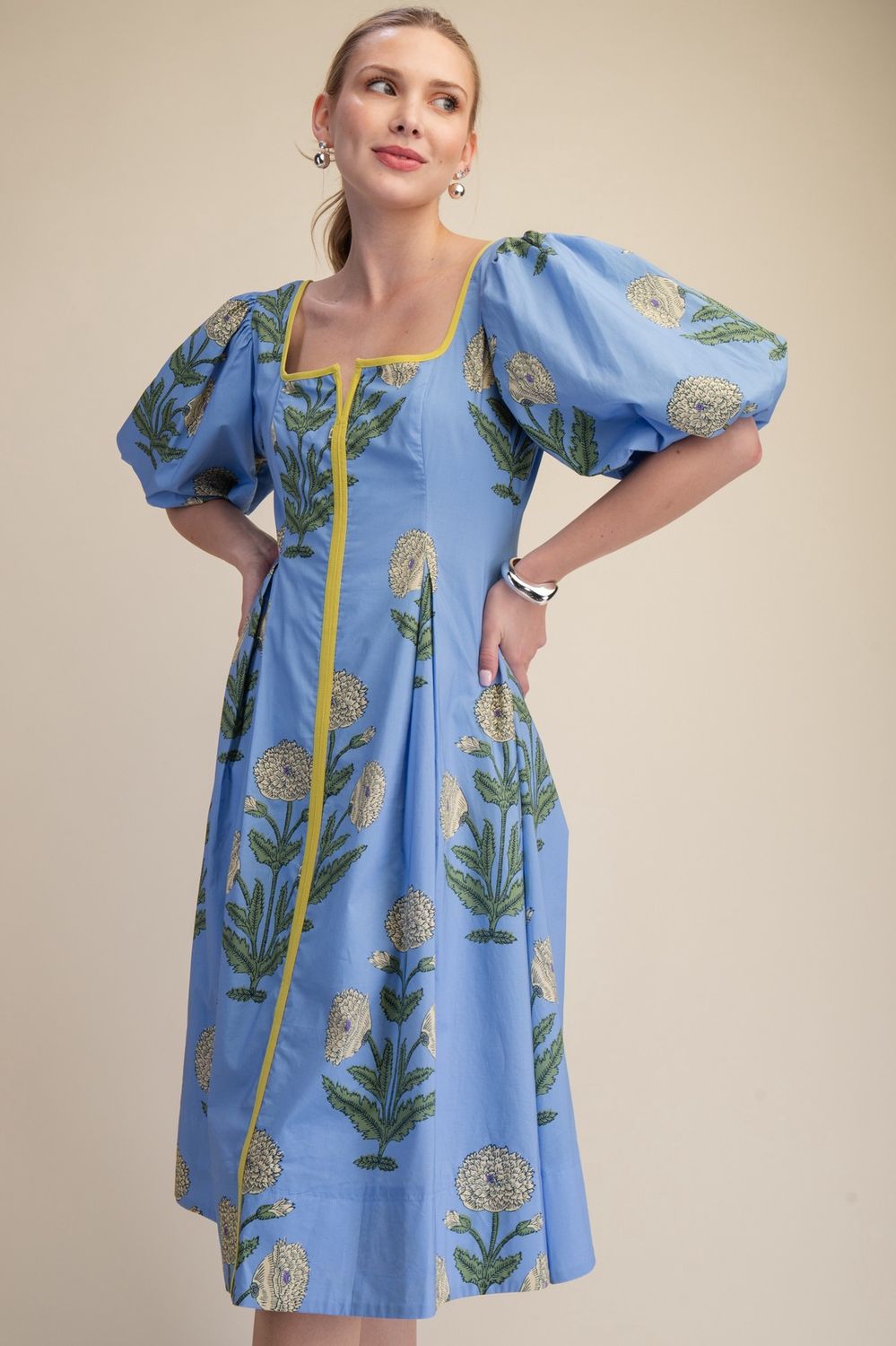 Renee Midi Dress, Color: Blue, Size: Small