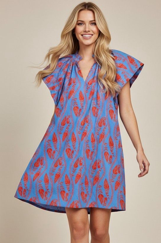 Dusti Mini Dress, Color: Dusty Blue, Size: Small