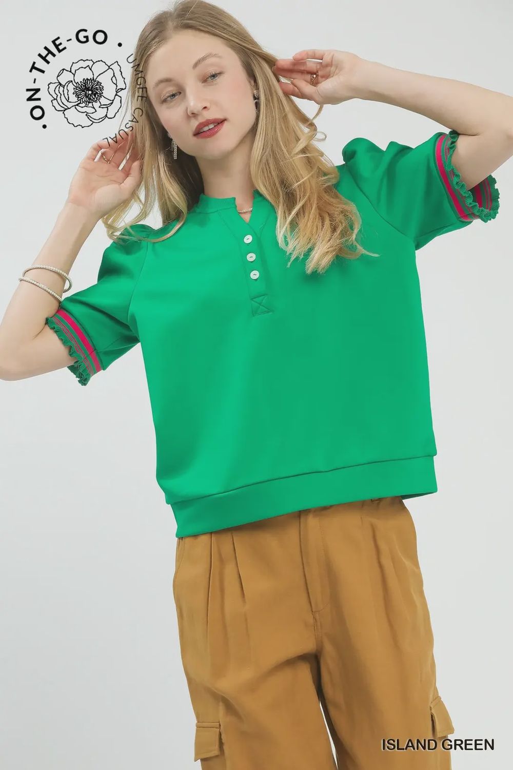 Rylie Top, Color: Island Green, Size: Small