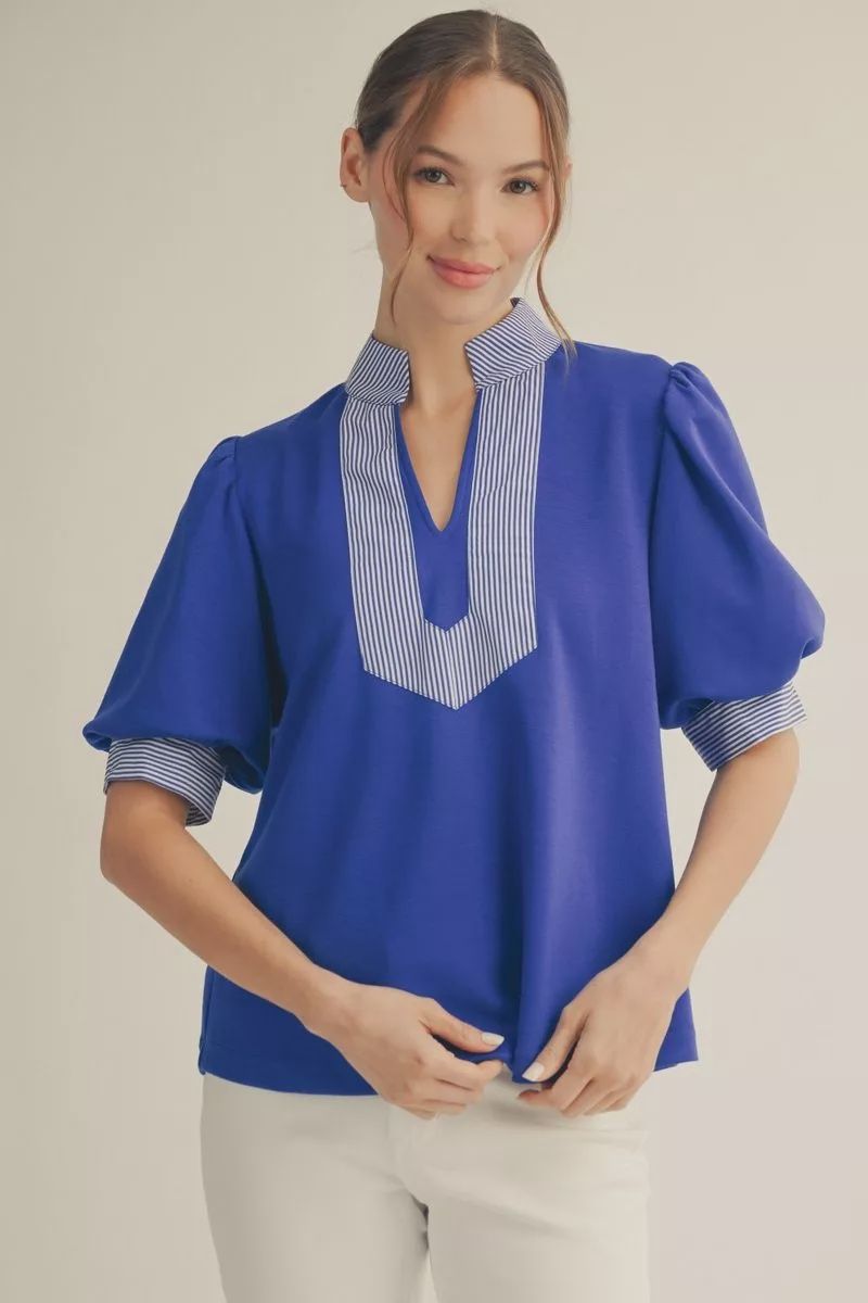 Heather Top, Color: Royal, Size: Small