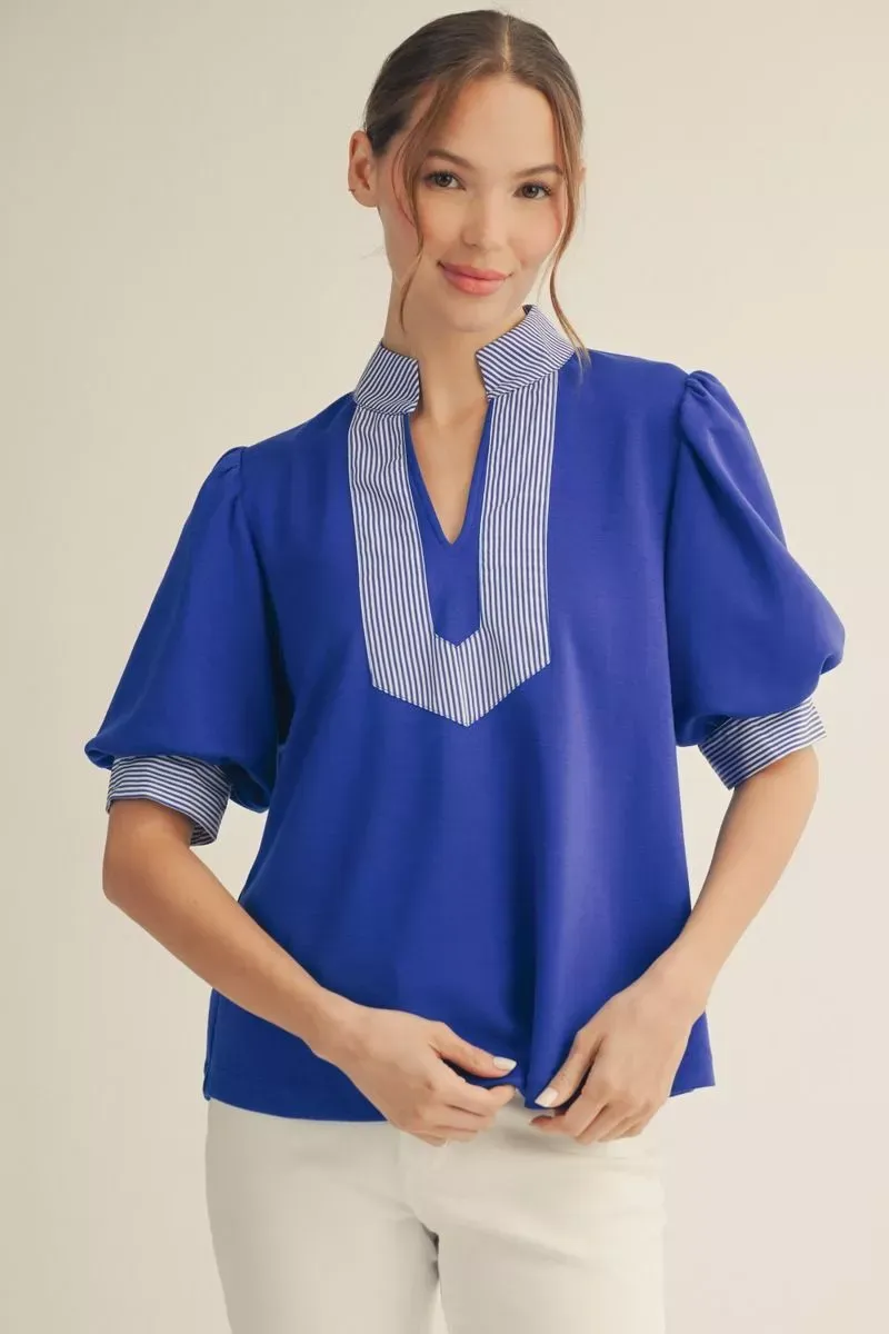 Heather Top, Color: Royal, Size: Small