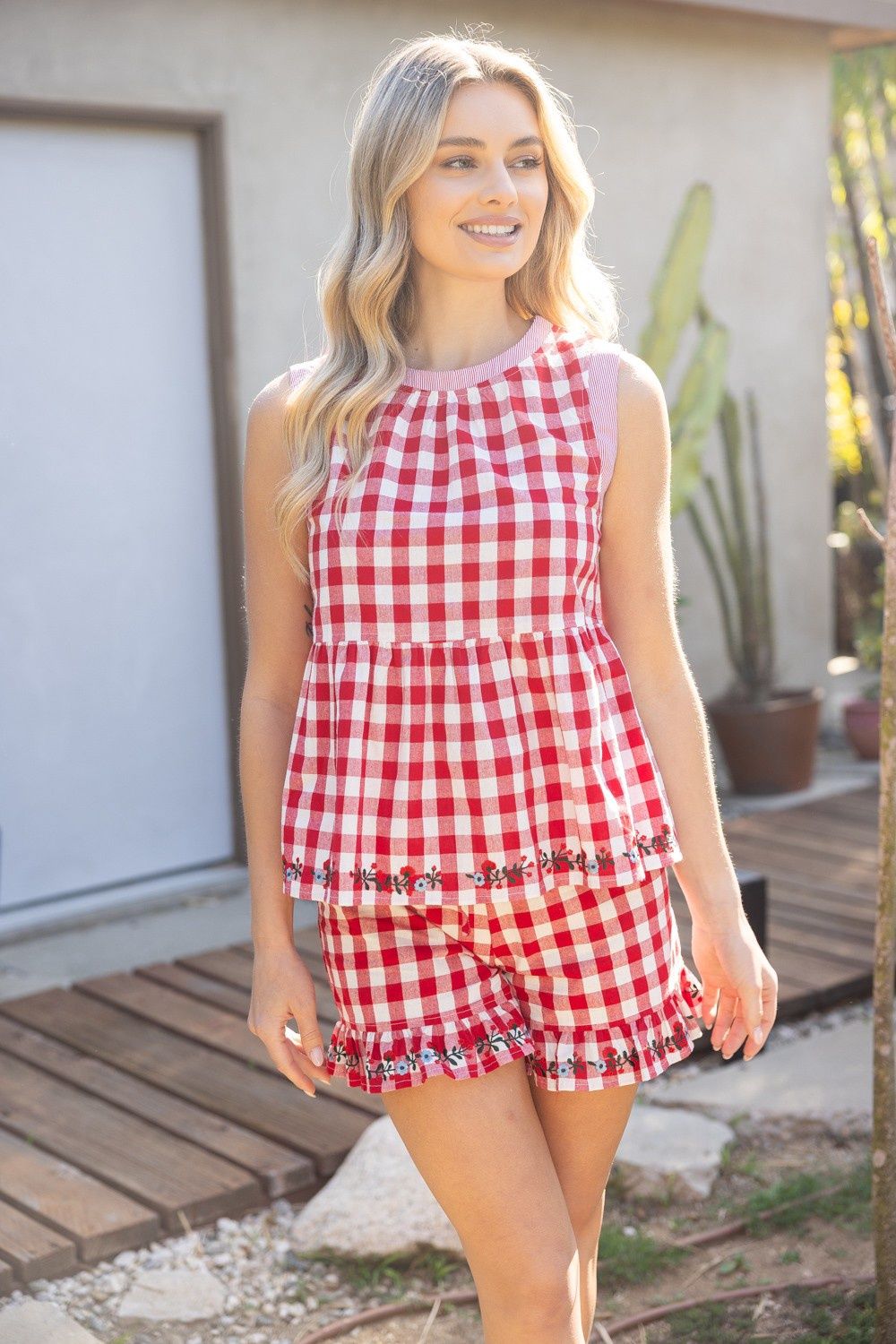 Beverly Peplum Top, Color: Red, Size: Small