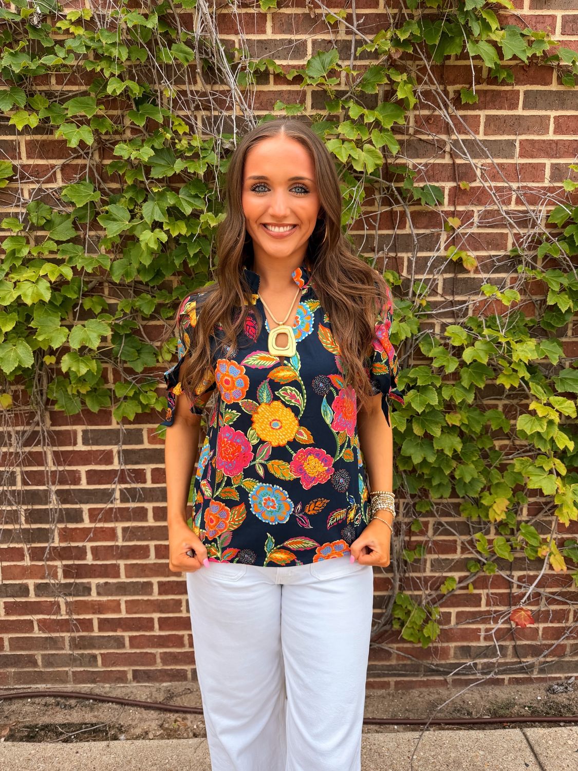 Wanda Blouse, Color: Navy, Size: XS