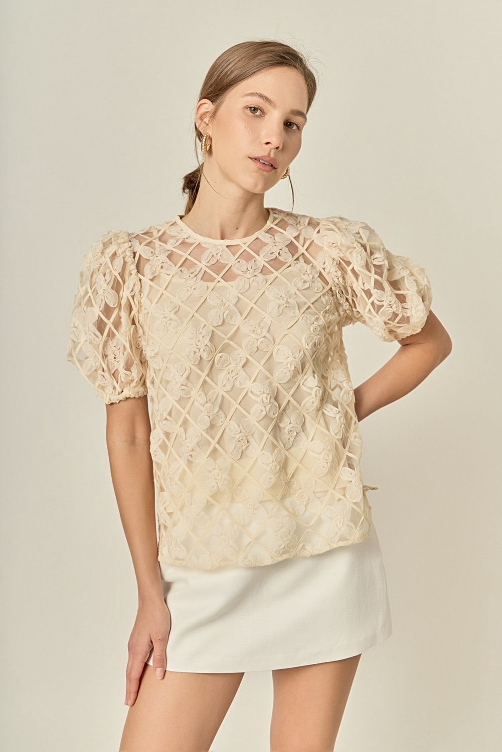Kaemyn Top, Color: Ivory, Size: XS