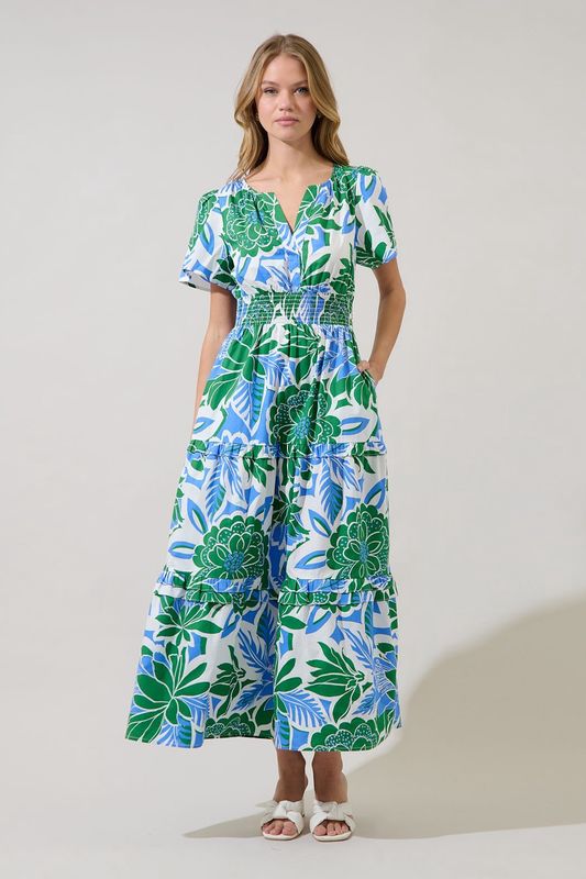 Palmer Poplin Tiered Maxi Dress