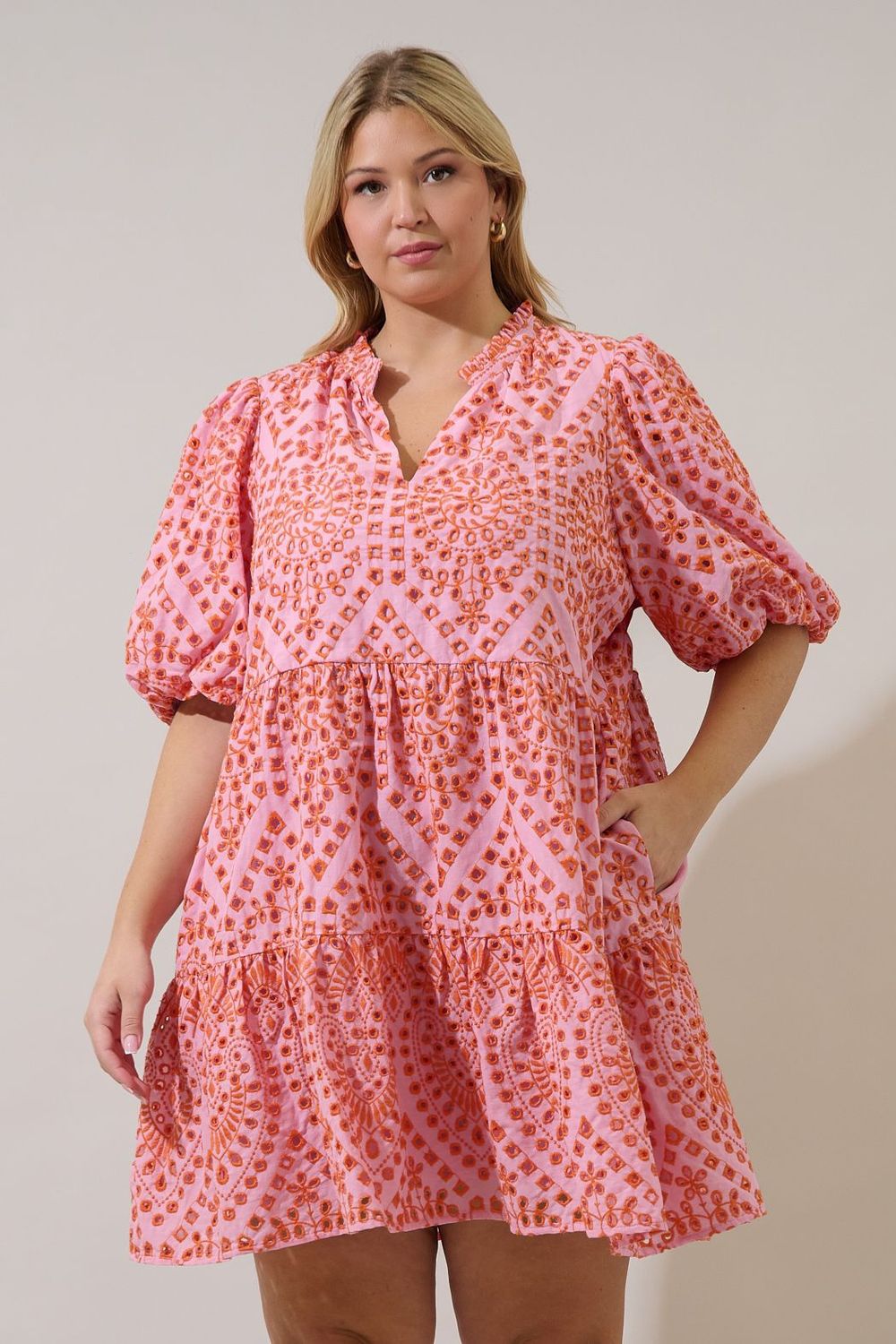 Jacey Babydoll Mini Dress Plus