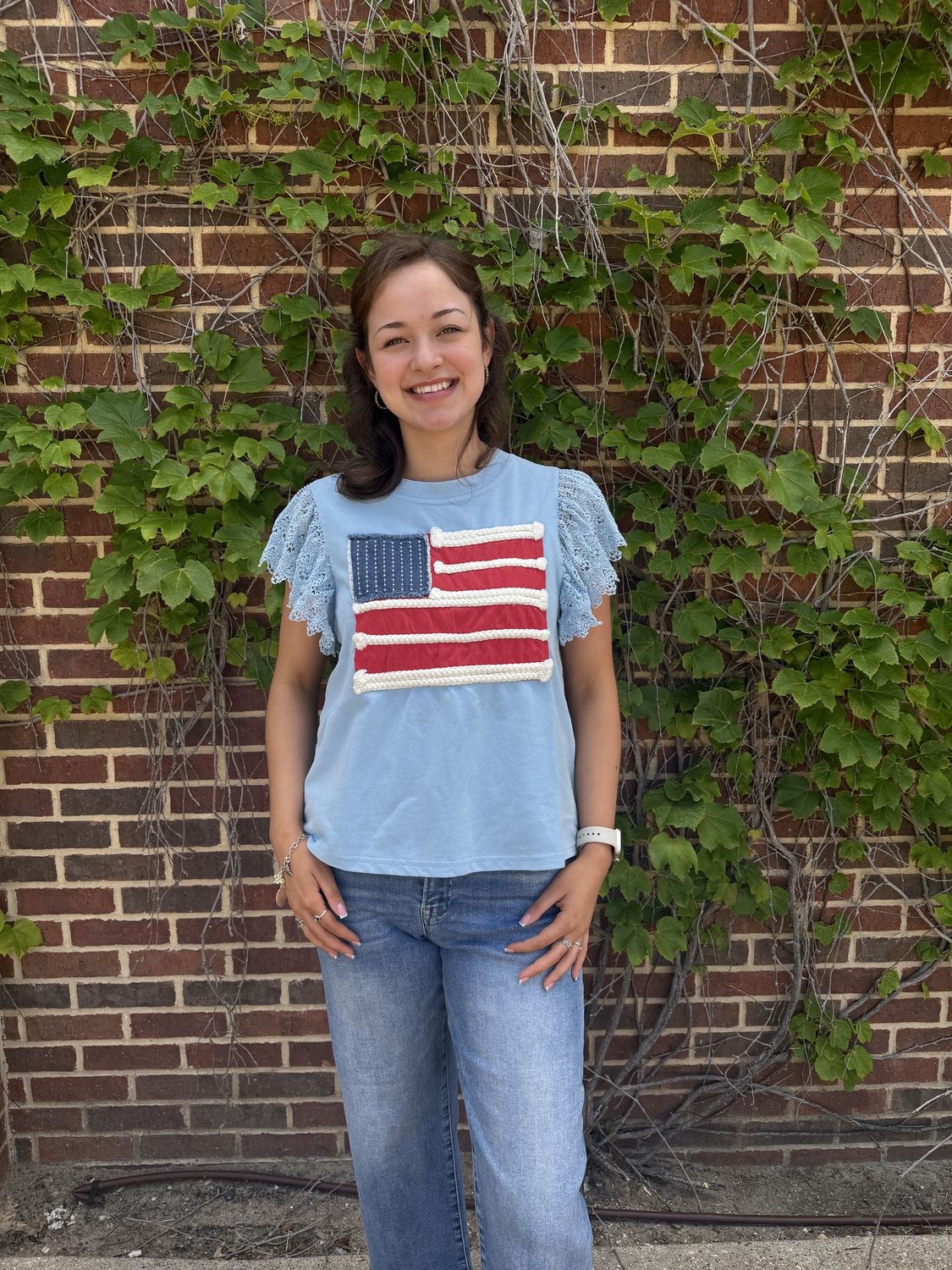 Addison Flag Top, Color: Blue, Size: Small