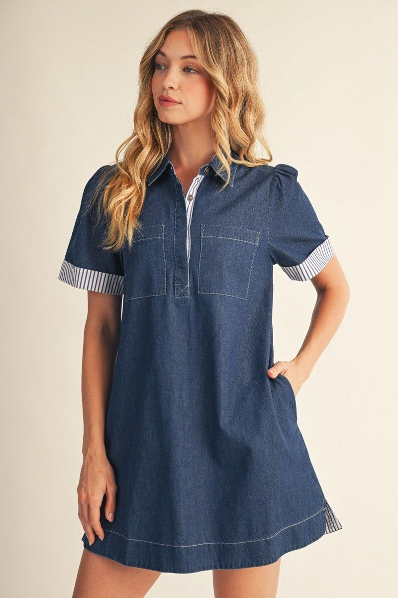 Addison Denim Dress, Color: Denim, Size: Small