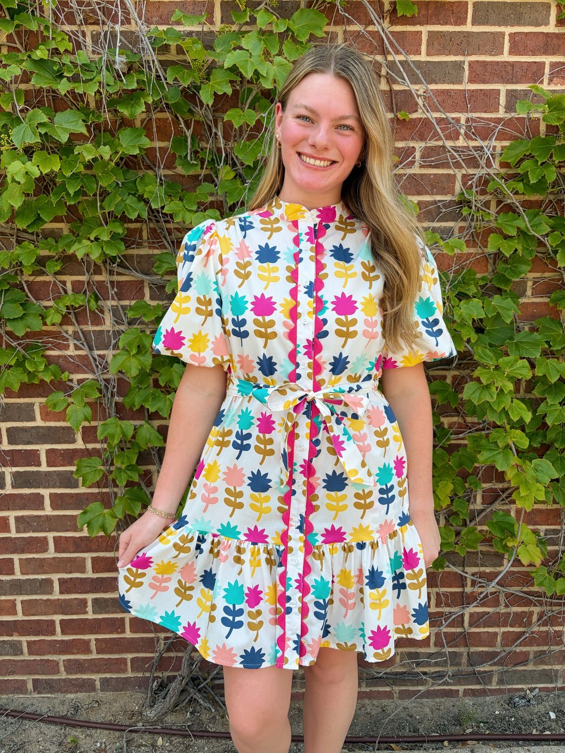 Tulips in a Row Dress, Color: Multi, Size: Small