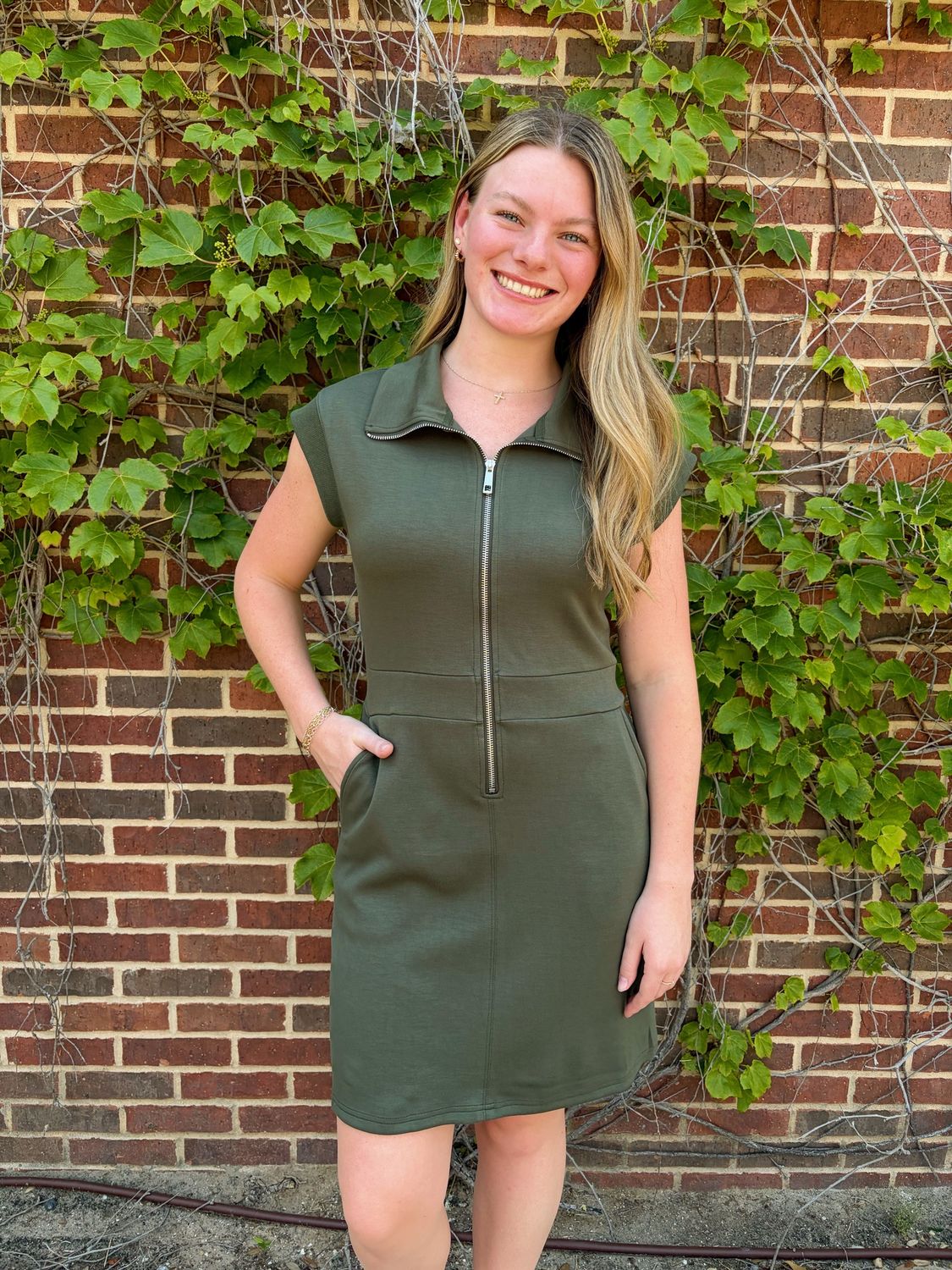 Chloe Mini Dress, Color: Olive, Size: Small