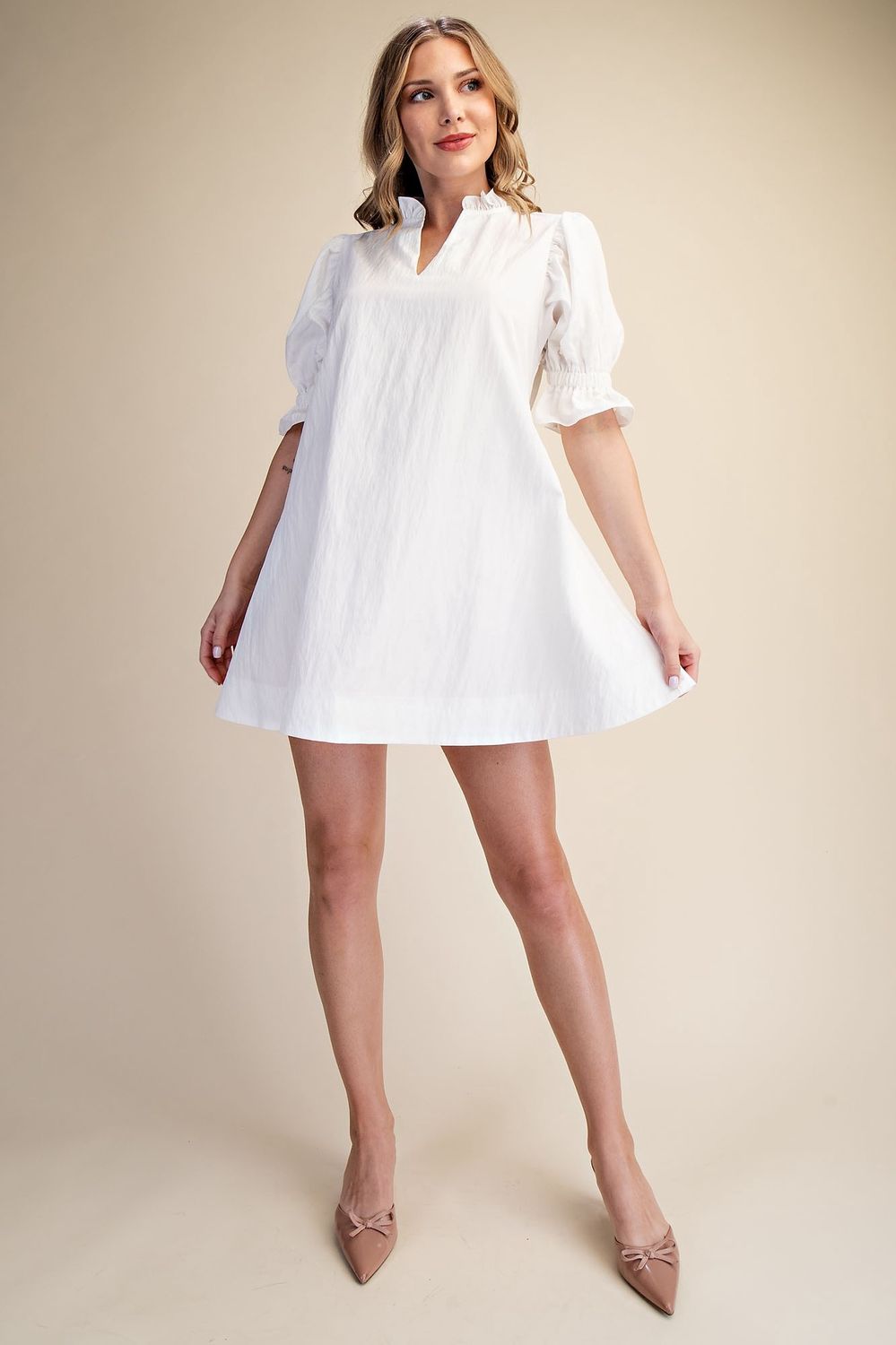 Laura Mini Dress, Color: White, Size: Small