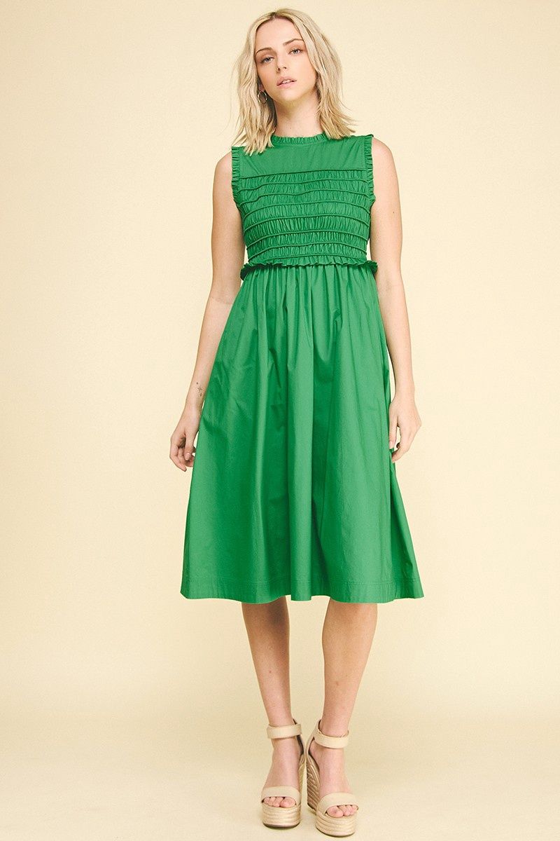 Kelly Midi Dress, Color: Kelly Green, Size: Small