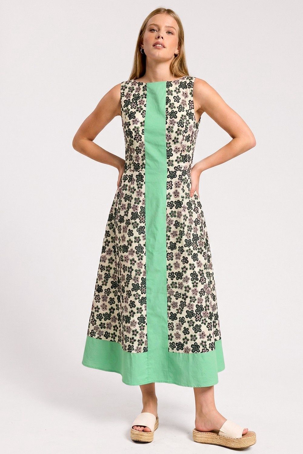 Emma Sleeveless Dress, Color: Sage, Size: Small