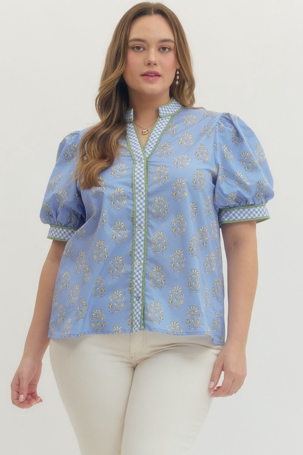 Sydnie Top Plus, Color: Blue, Size: XL