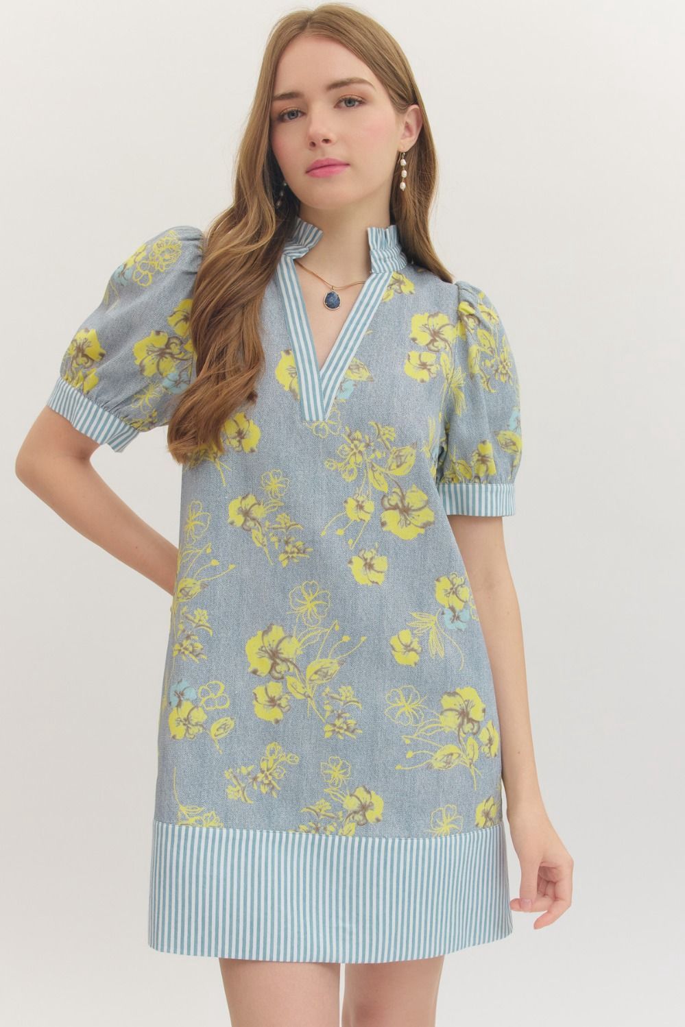 Demi Denim Dress, Color: Denim, Size: Small