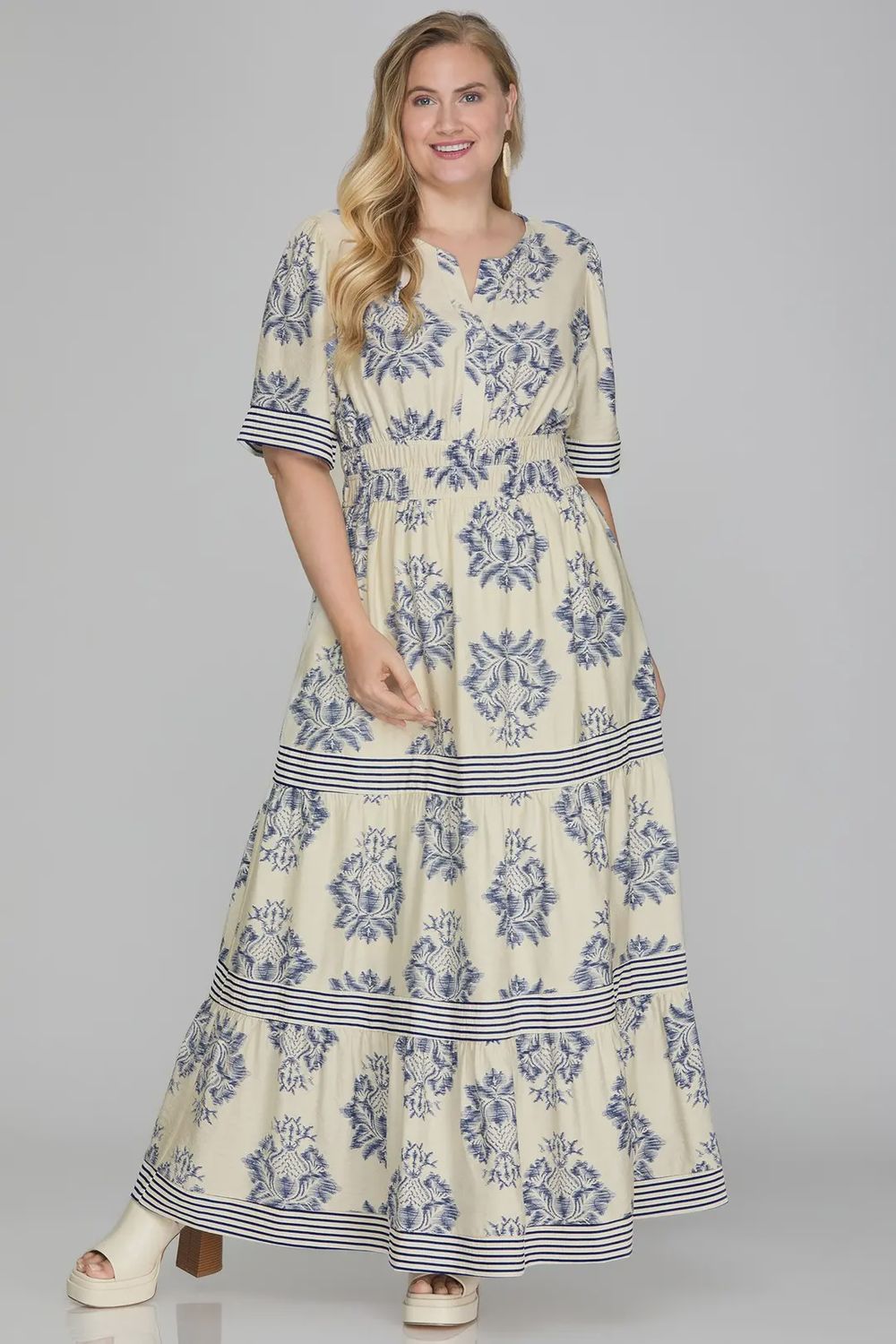 Lulu Dress Plus, Color: Blue, Size: XL