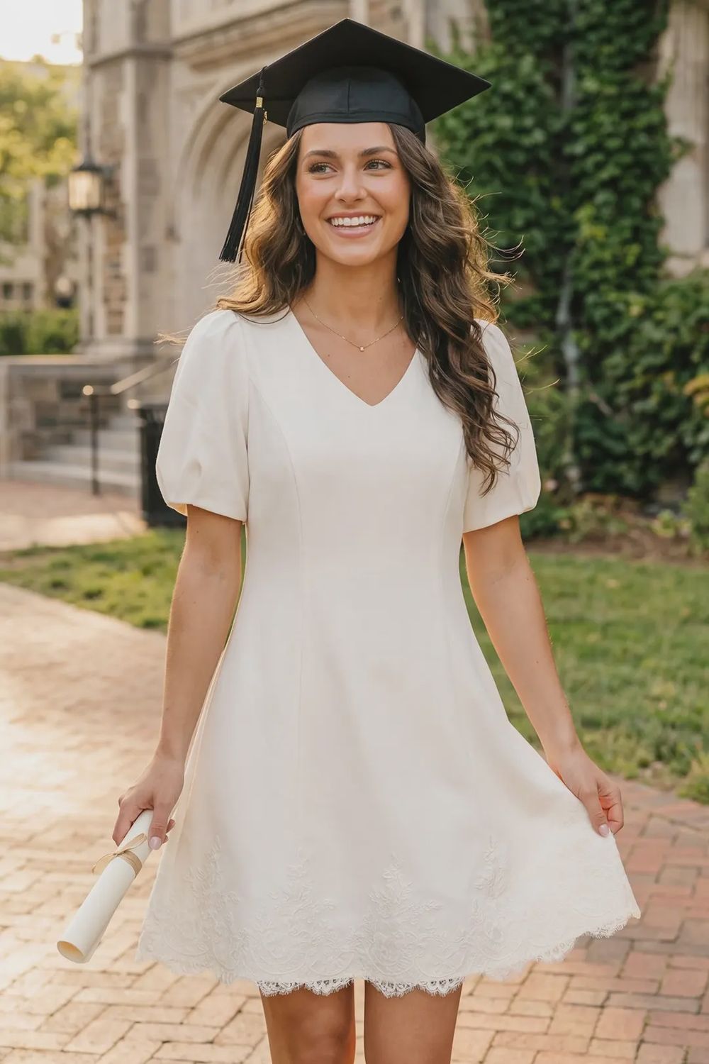 Jillian Mini Dress, Color: Off White, Size: Small
