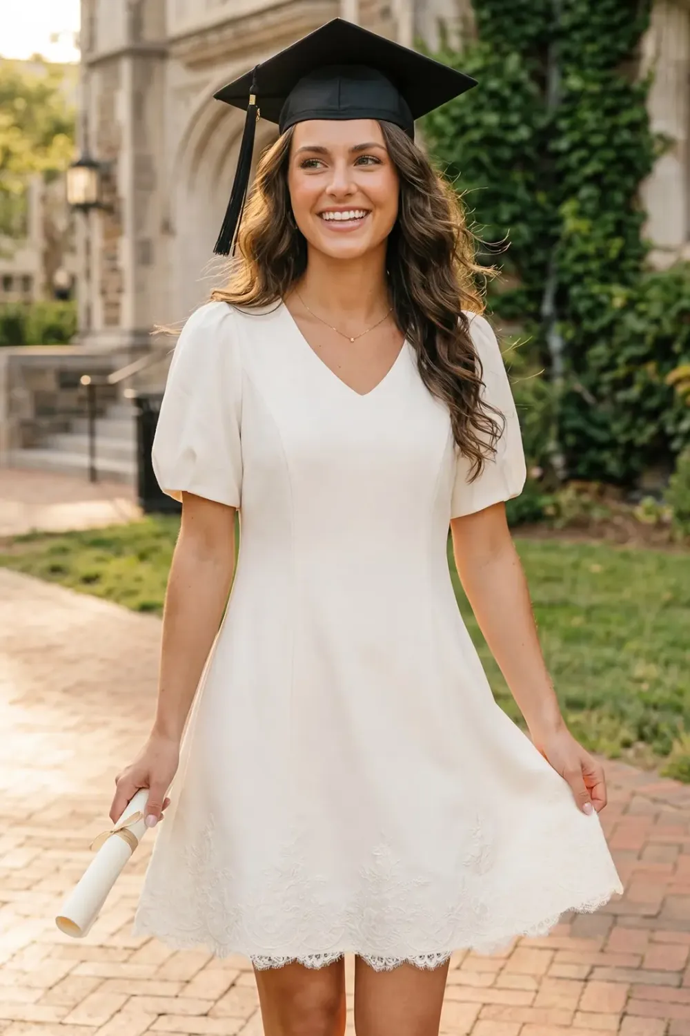 Jillian Mini Dress, Color: Off White, Size: Small