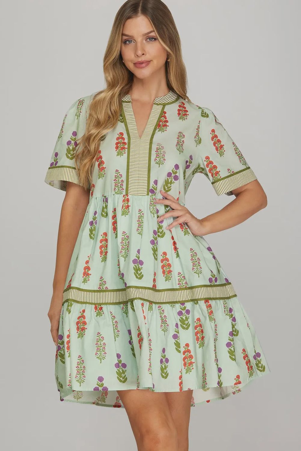 Misty Mini Dress, Color: Mint Blush, Size: Small