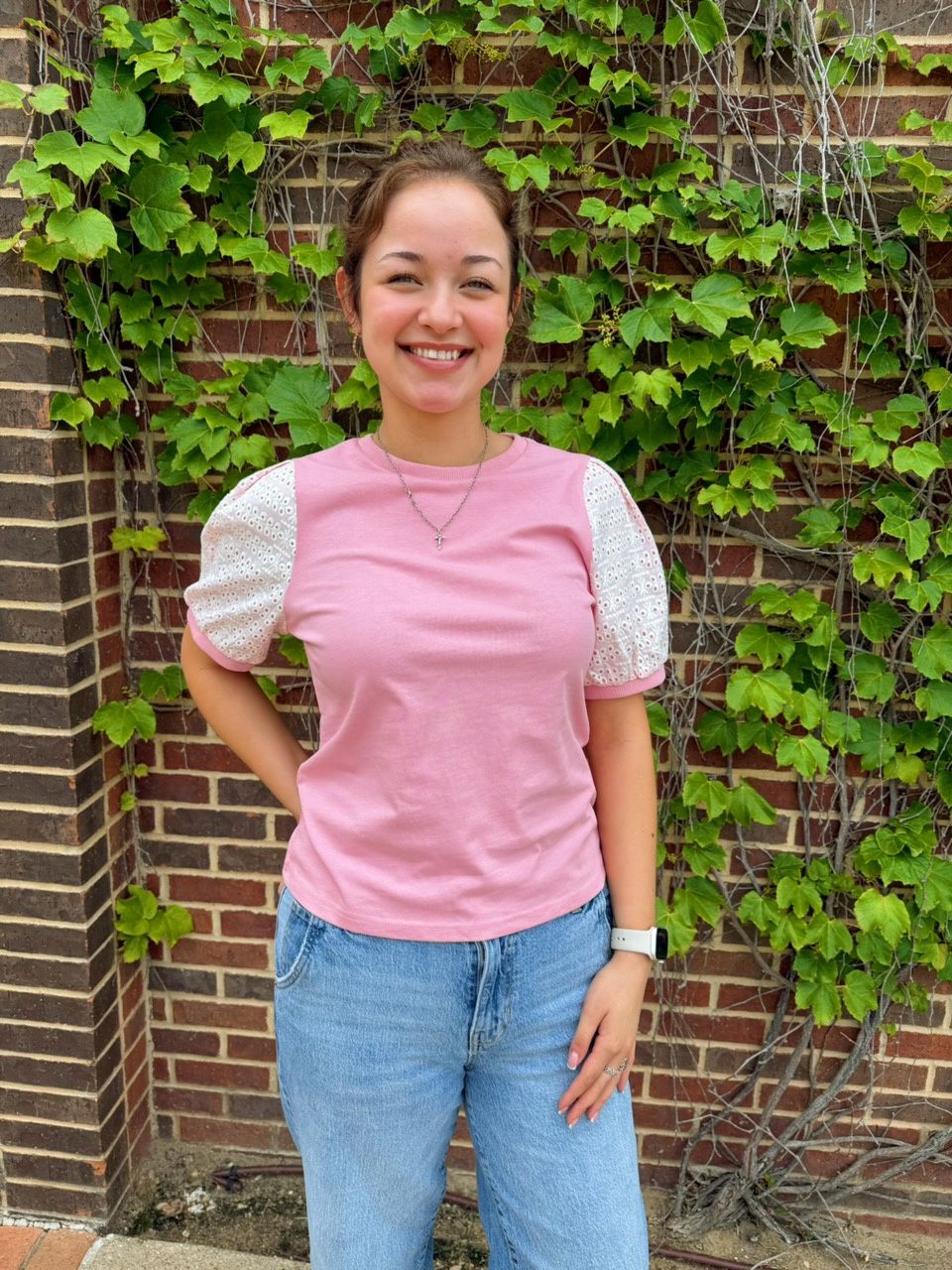 Amber Knit Top, Color: Pink, Size: XS