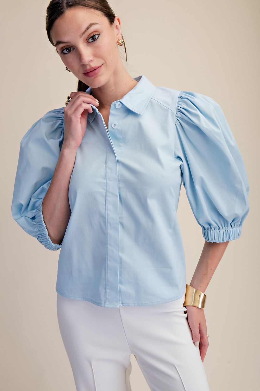 Tyra Top, Colour: Sky, Size: small