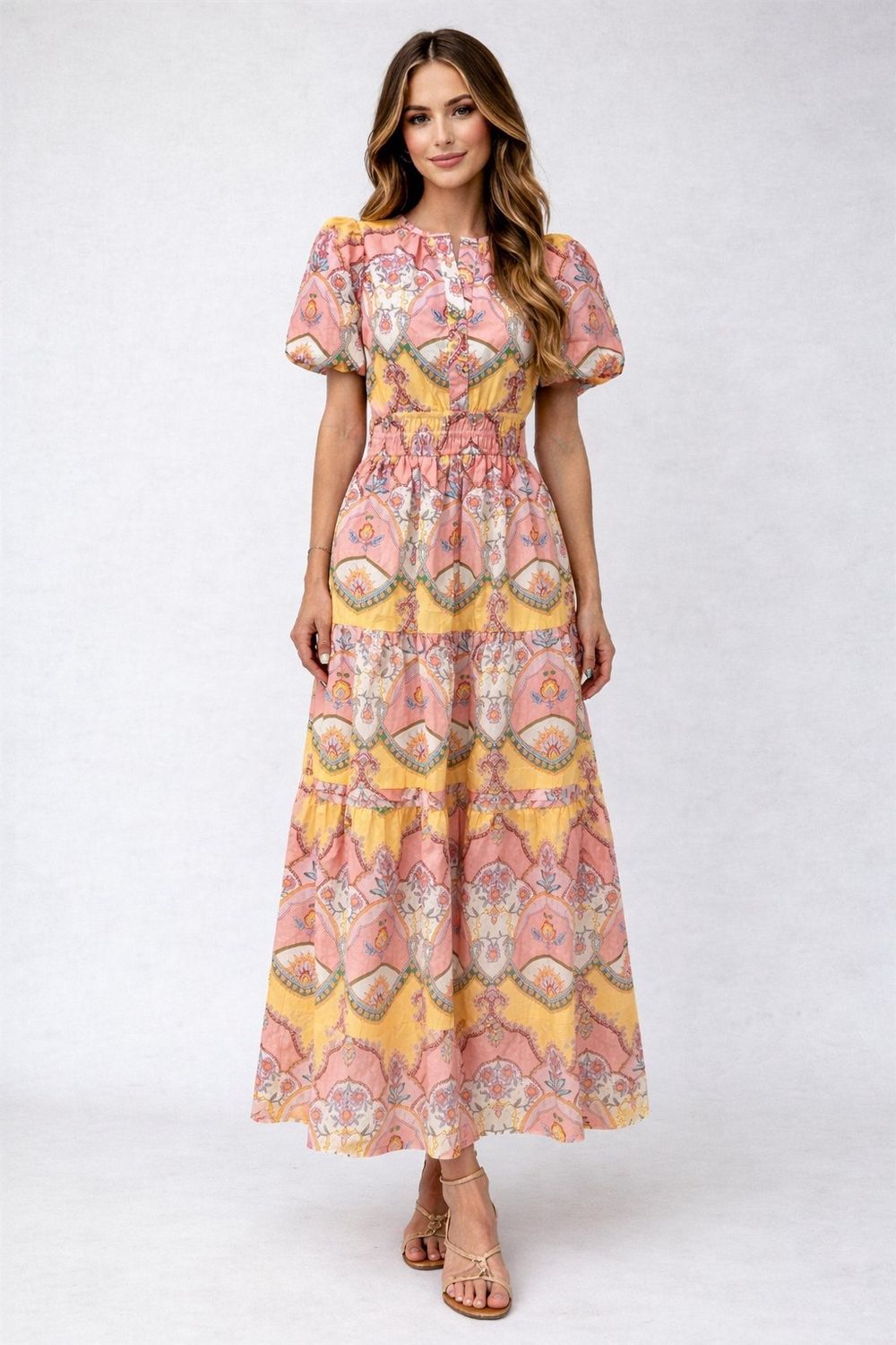 Peach Dress, Color: Peach Multi, Size: Small