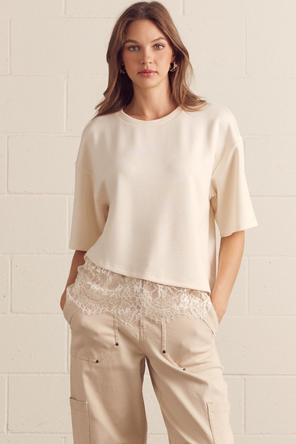 Eillee Top, Color: Ecru, Size: Small