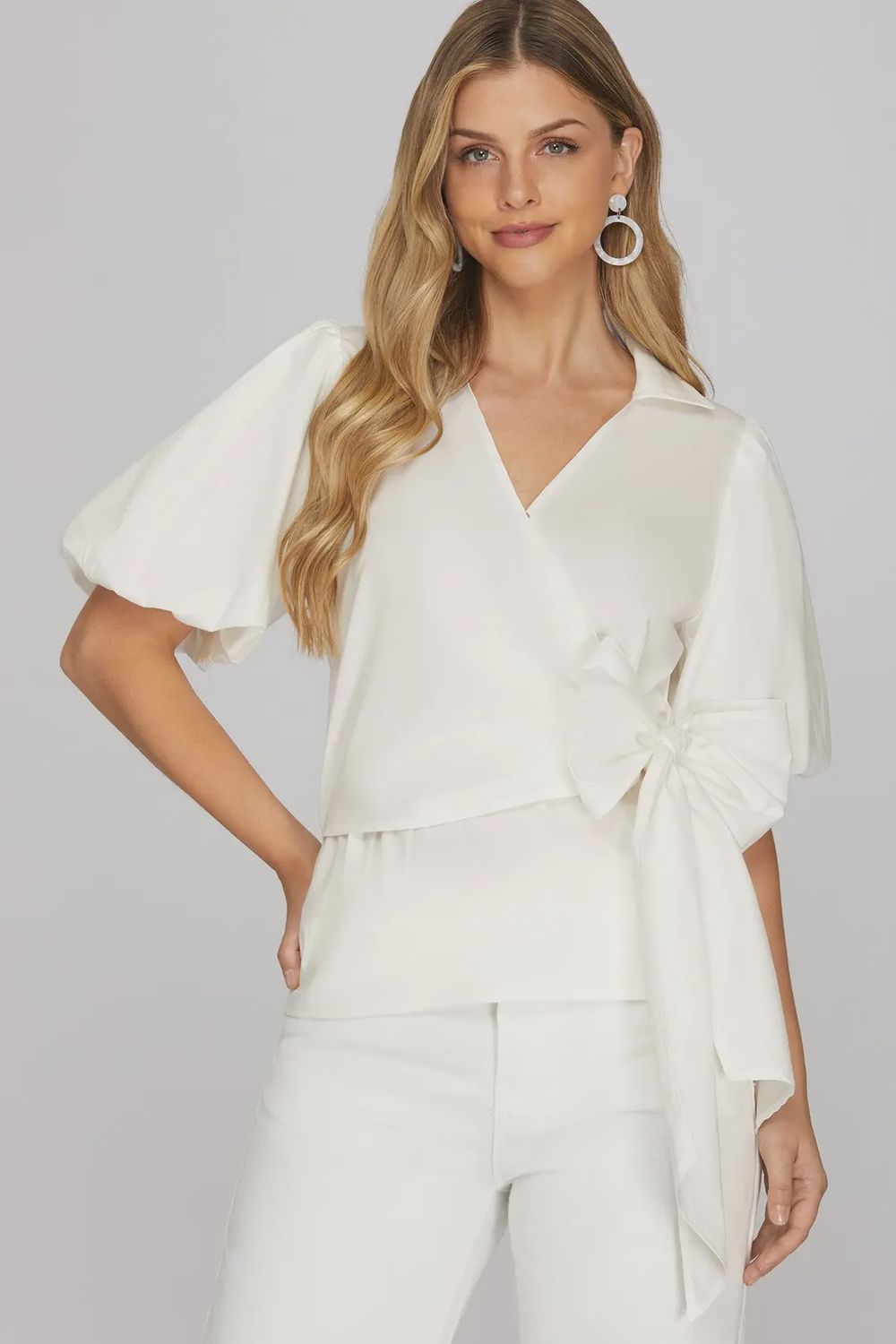 Bella Blouse, Color: Off White, Size: Small